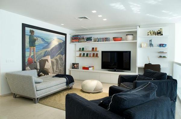 Πολυτελές σαλόνι επιπλωμένο μαξιλάρι καθισμάτων τηλεόρασης