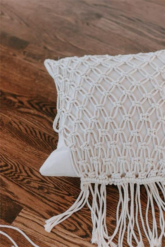 Μαξιλάρι Macrame οδηγίες κατασκευής macrame κορδόνια μοτίβο