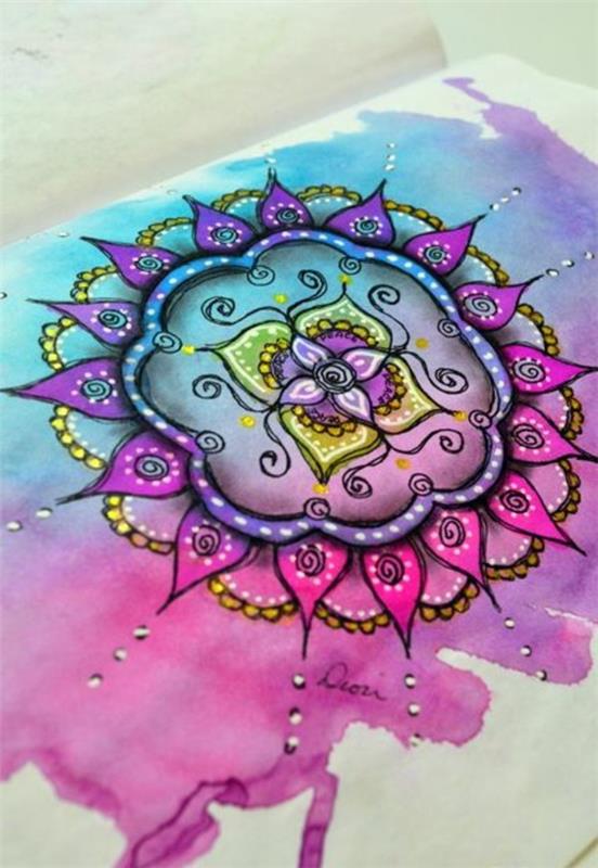 Mandala μοβ πρότυπα χρώματα σχέδιο