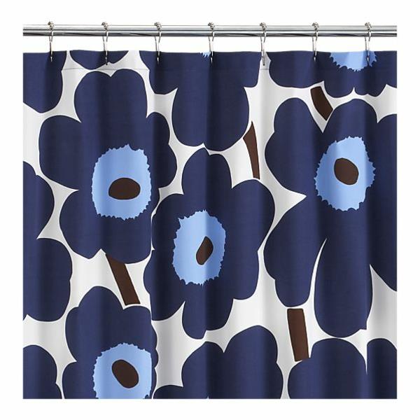 Κουρτίνα ντους Marimekko μπλε σκούρα λουλούδια