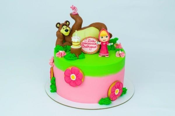Masha and the Bear Cake Παραγγείλετε παιδική τούρτα Masha i Medved κέικ μοτίβου