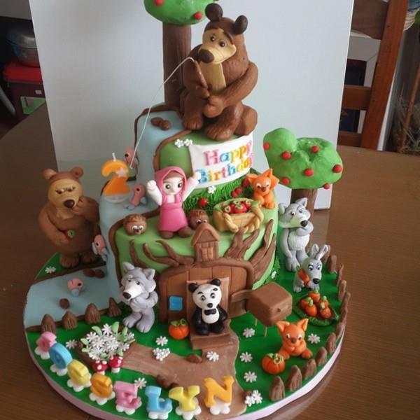 Masha and the Bear Cake Masha i Medved Motif Cake