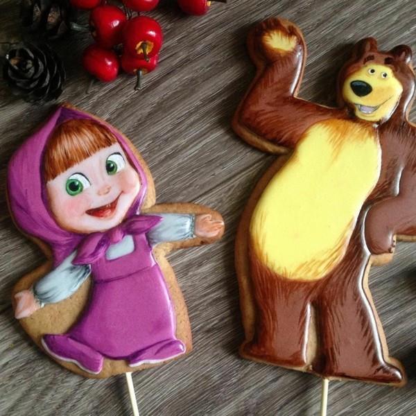 Μοτίβα κέικ Masha and the Bear μπισκότα παιδική τούρτα