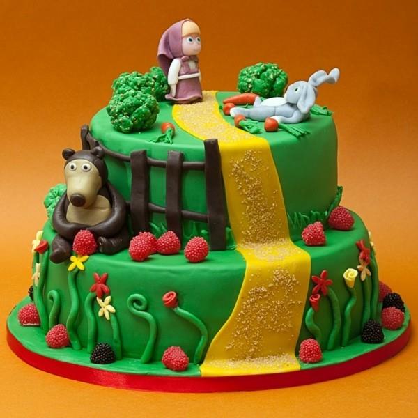 Masha and the Bear Cake Μοτίβο Κέικ Γενέθλια τούρτα