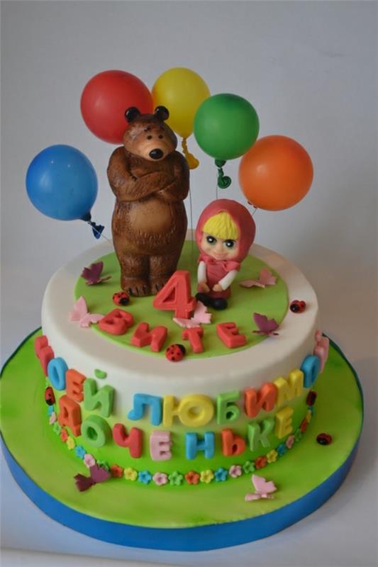 Masha and the Bear Cake Motif Cake Γενέθλια των παιδιών 4 ετών