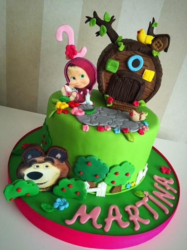 Masha and the Bear Cake Motif Cake Παιδικά γενέθλια τούρτα Fondant