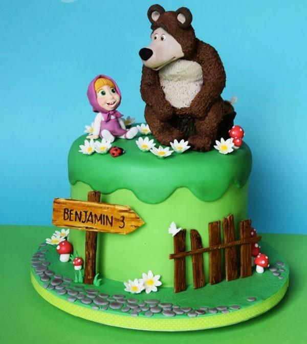 Masha and the Bear Cake Motif Cake Ιδέες παιδικών γενεθλίων για παιδικά γενέθλια