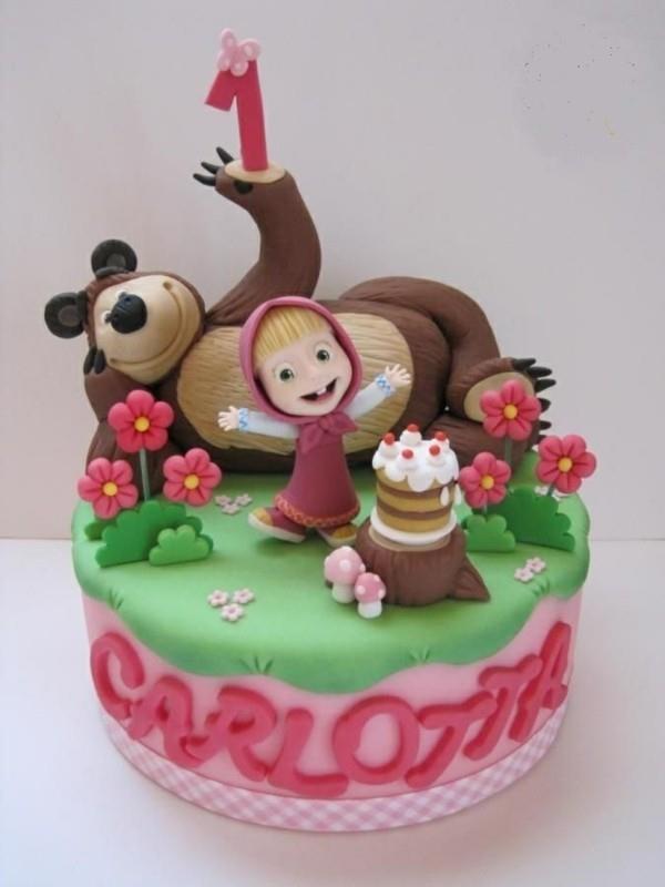 Masha and the Bear Cake Motif Cake Παιδική τούρτα γενεθλίων για παιδιά