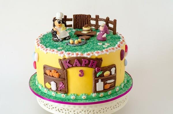 Mascha and the bear cake motif cake παιδικά γενέθλια Mascha παιδική τούρτα
