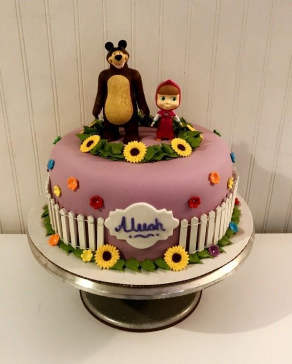 Mascha and the bear cake μοτίβο κέικ παιδικά γενέθλια Mascha cake μοτίβα