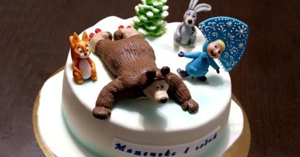 Masha and the Bear Cake Motif Cake Παιδικό πάρτι γενεθλίων Masha i Medved