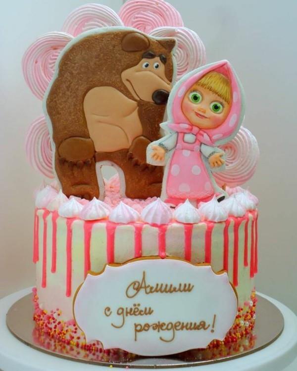 Masha and the Bear Cake Motif Cake Κορίτσι γενεθλίων παιδιών