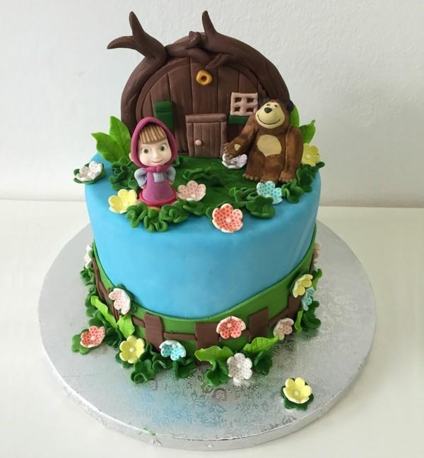 Masha and the Bear cake motif cake μοτίβα γενεθλίων παιδιών