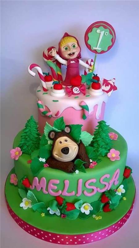Masha and the Bear Cake Motif Cake Παιδικό πάρτι γενεθλίων