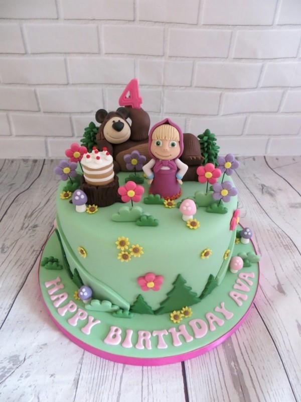 Masha and the Bear Cake Motif Cake Παιδική τούρτα γενεθλίων