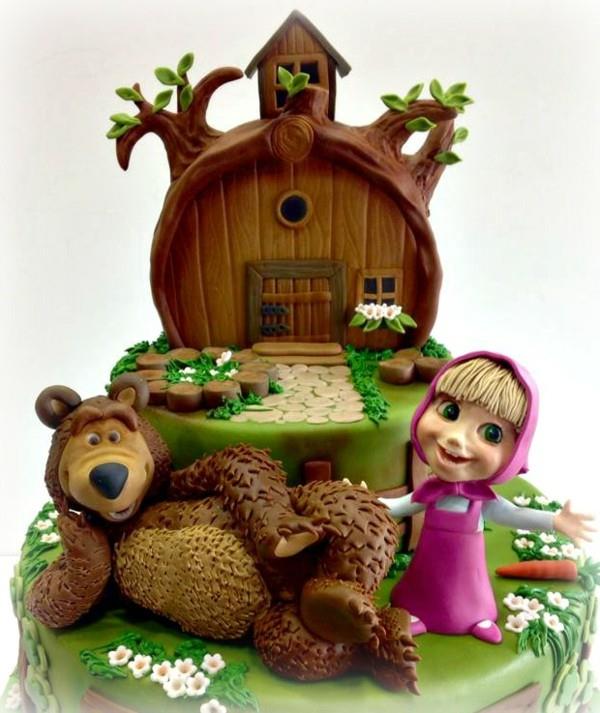 Masha and the Bear cake motif cake παιδική σειρά παιδικών γενεθλίων παιδική σειρά