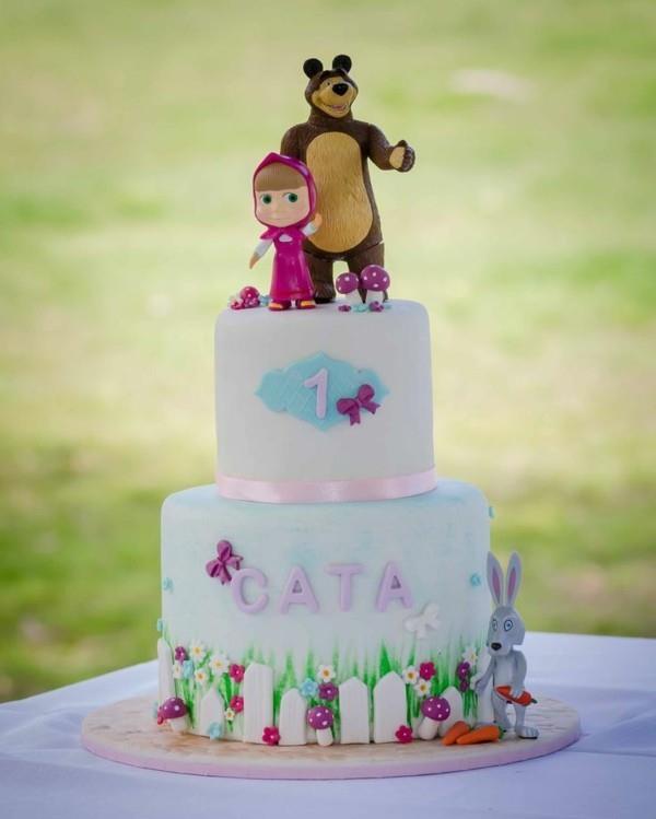 Masha and the Bear Cake Motif Cake Παιδική τούρτα γενεθλίων 2 ορόφων