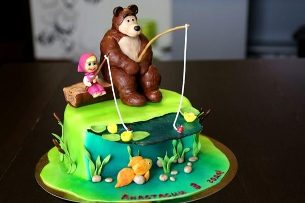 Masha and the Bear Cake Motif Cake cakeάρεμα παιδικής τούρτας γενεθλίων