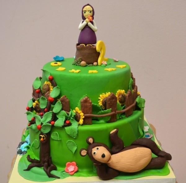 Masha and the Bear Cake Motif Cake Παιδική τούρτα γενεθλίων