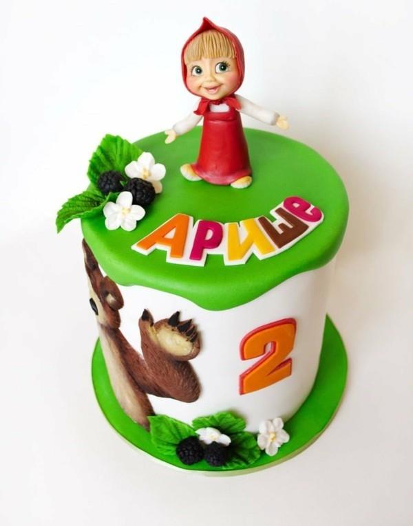 Mascha and the bear cake motif cake Mascha παιδική τούρτα