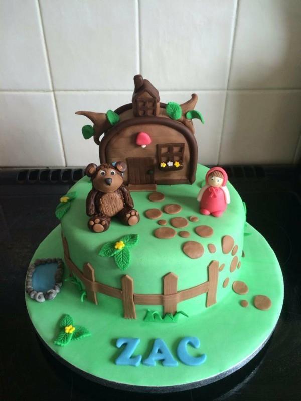 Masha and the Bear Cake Παραγγελία μοτίβο κέικ Masha i Medved παιδική σειρά