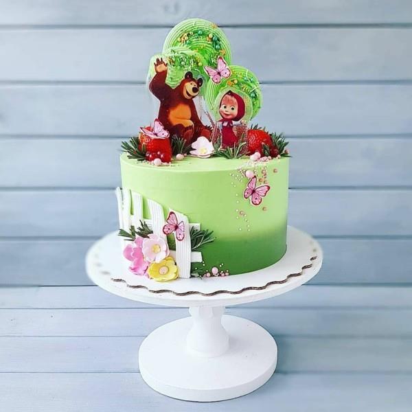 Masha and the Bear Cake Παραγγελία μοτίβο κέικ Masha i Medved Ρωσική παιδική σειρά