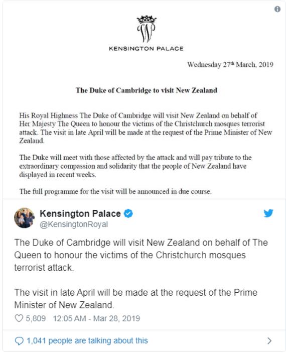 Μέγκαν Μαρκλ Πρίγκιπας Χάρι Πρίγκιπας Ουίλιαμ Κένσινγκτον Παλάτι Νέα Ζηλανδία