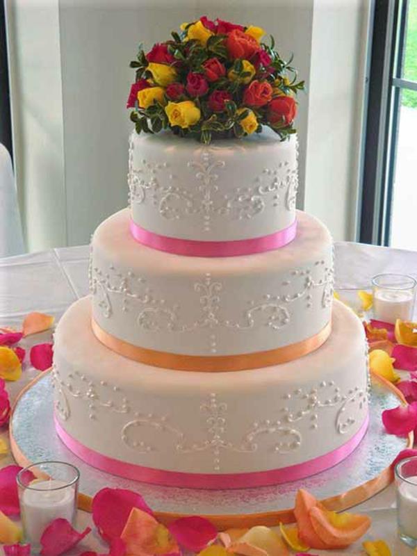 Γαμήλια κέικ κέικ νυφική ​​κορδέλα