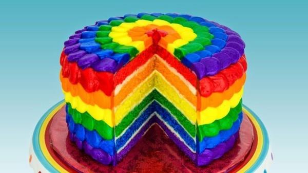 St. Patricks Day Menu Gold Rainbow Cake