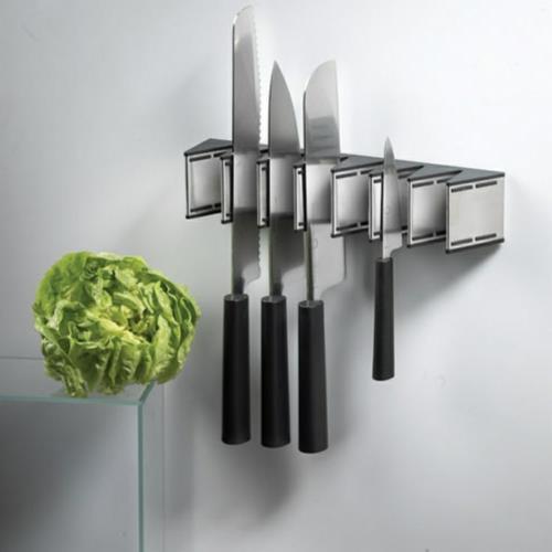 Μπλοκ μαχαιριού για μαχαίρια κουζίνας μεταλλικός τοίχος από ανοξείδωτο ατσάλι
