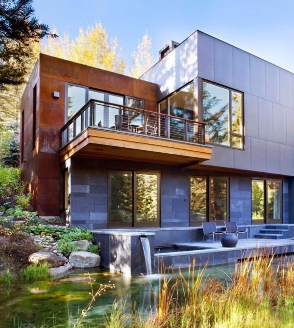 Μέταλλο και ξύλο - μοντέρνα σπίτια