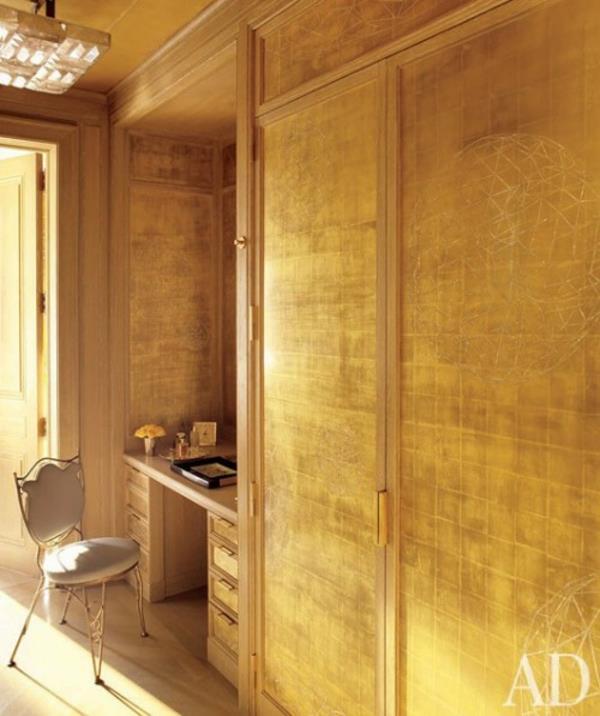 Μια άλλη ιδέα για τον μεταλλικό τοίχο σας - καθαρό χρυσό