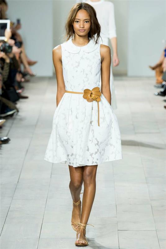 Michael Kors Collection σχεδιαστής μόδας άνοιξη καλοκαίρι 2015 φόρεμα λευκό