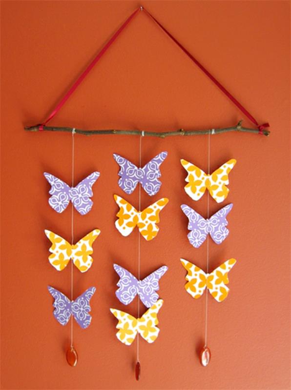 Mobilee tinker πεταλούδες μοβ κίτρινο