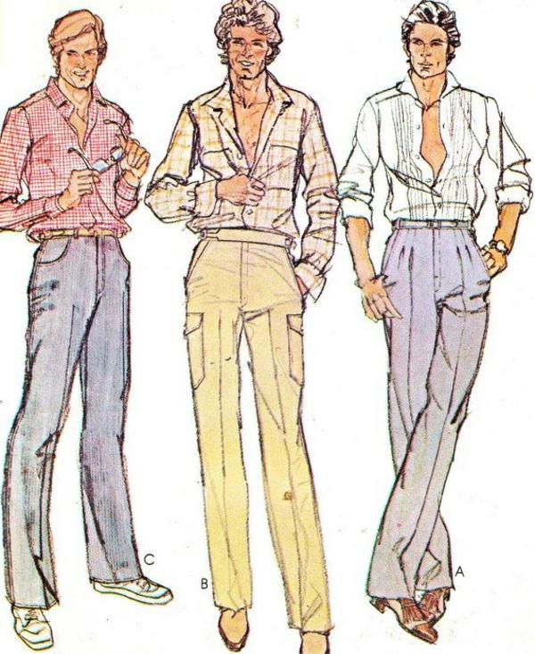 Fashion 70s ανδρικά ανδρικά πουκάμισα και παντελόνια καρό υφάσματα