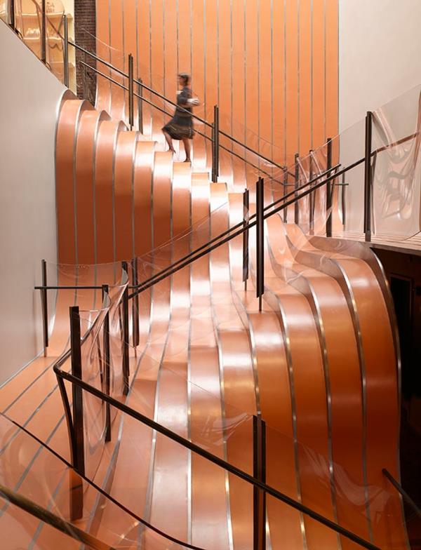 Σύγχρονη εσωτερική σκάλα ιδέα κιγκλιδώματος από ξύλο χάλυβα