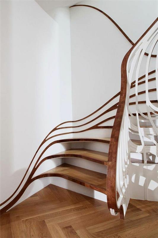 Μοντέρνες εσωτερικές σκάλες ξύλινο ατσάλι κλασικό