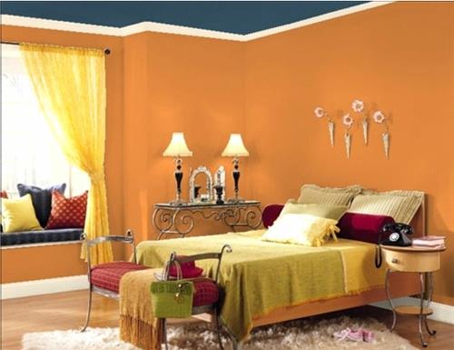 Μοντέρνο χρώμα τοίχου για το πορτοκαλί επιτραπέζιο φωτιστικό κρεβατοκάμαρας στο σπίτι