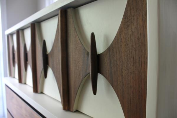 γεωμετρικά ντουλάπια σαλονιού μπουφέδες από ρόμβους από ξύλο σημύδας