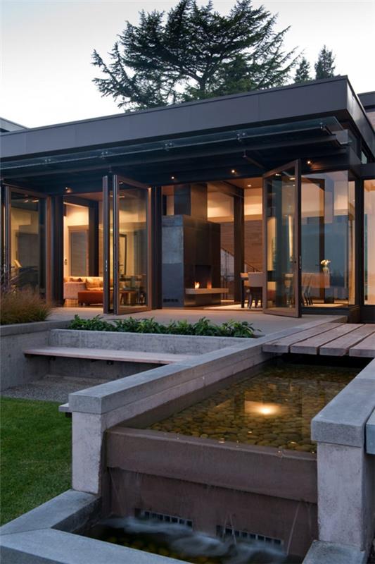 Σύγχρονο σπίτι Λίμνη Ουάσινγκτον Σύγχρονη αρχιτεκτονική