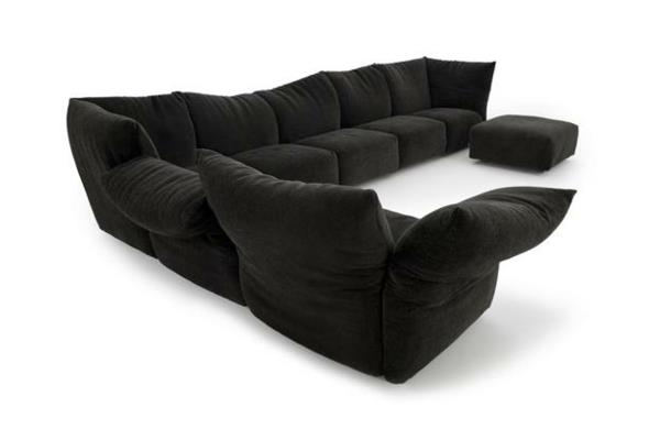 Μοντέρνος καναπές σε σχήμα λουλουδιού γωνιακός καναπές μαύρος οθωμανός