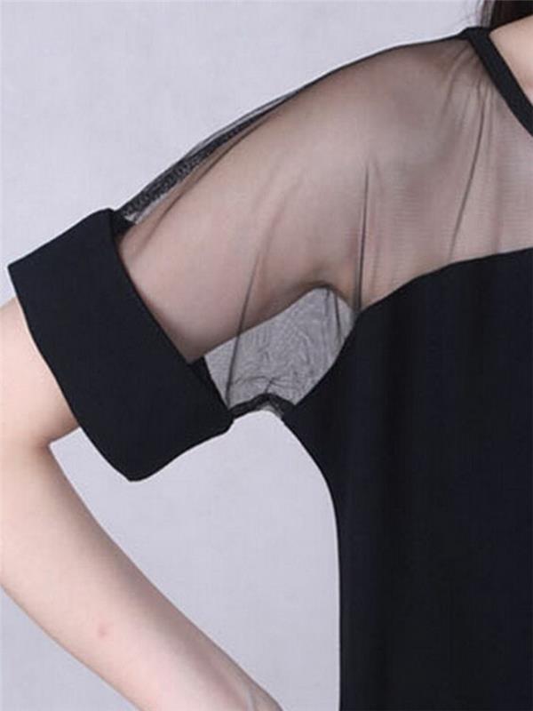 Τάσεις της μόδας διαφανή φορέματα t -shirt μανίκια μαύρα