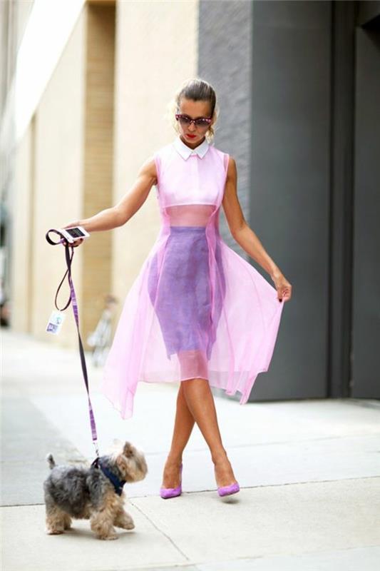 Τάσεις της μόδας διαφανή φορέματα ροζ overdress