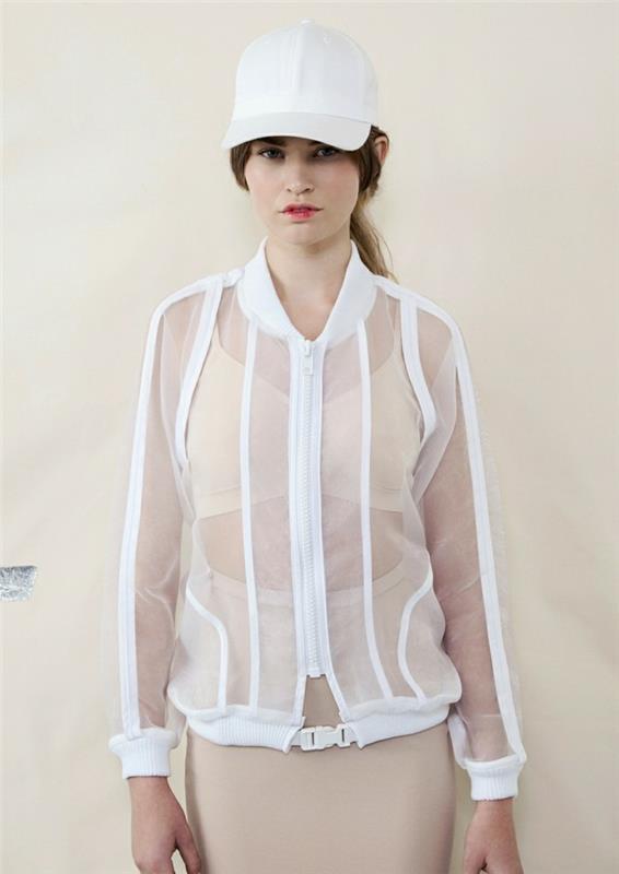 Τάσεις της μόδας διαφανή ρούχα σπορ μπουφάν