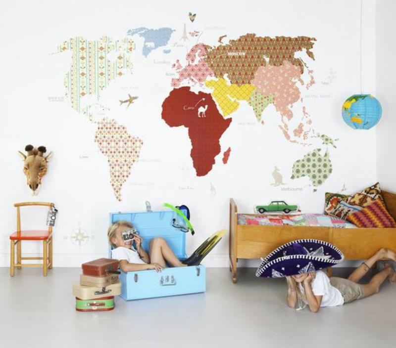 Δείγμα ταπετσαρίας παγκόσμιας ταπετσαρίας σχεδιασμός παιδικού δωματίου