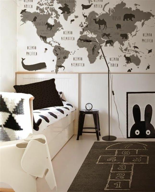 Δείγμα ταπετσαρίας ταπετσαρίας παγκόσμιου χάρτη για παιδικά δωμάτια