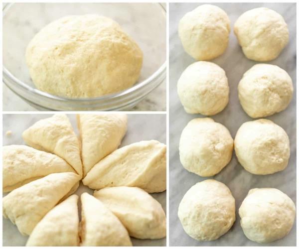 Bήσιμο συνταγή ψωμιού Naan Ζυμώνουμε τη ζύμη