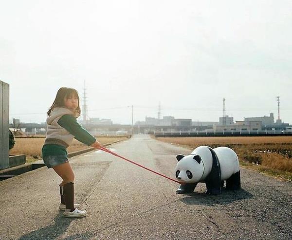 Nagano Toyoka κόρη παιδιών φωτογραφιών panda