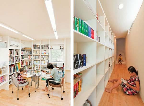 Βιβλιοθήκες Nakameguro House by LEVEL Architects