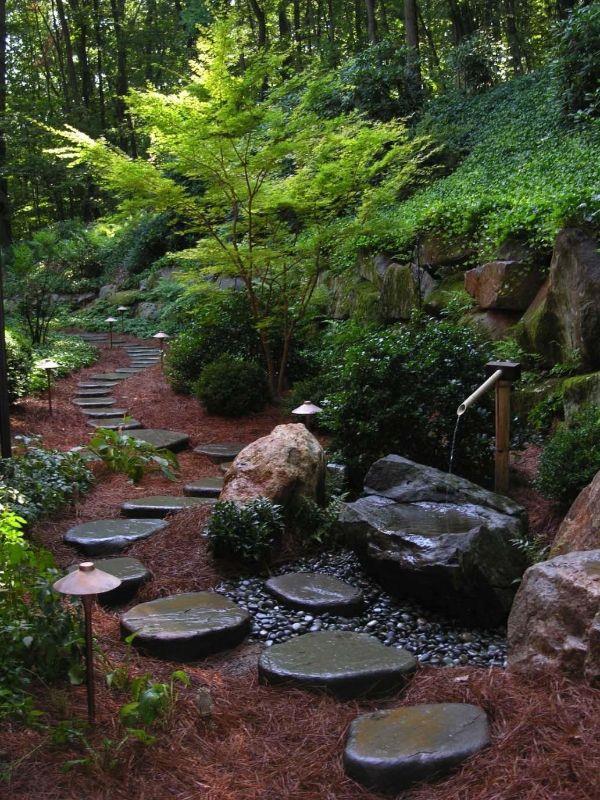 Δημιουργήστε έναν φυσικό κήπο - πέτρες και νερό - υπέροχες ιδέες